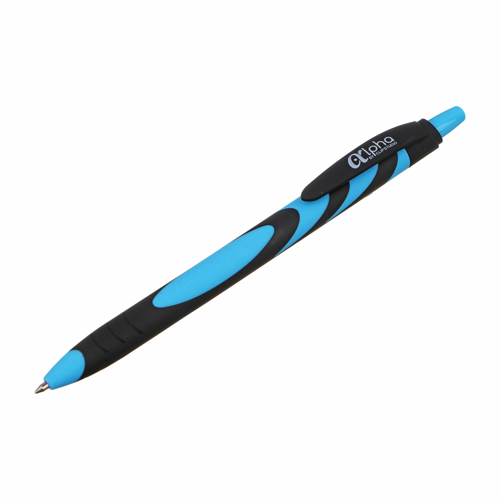 ClipStudio Авторучка шариковая синяя, 0.7мм, 6 цветов корпуса, софт-тач