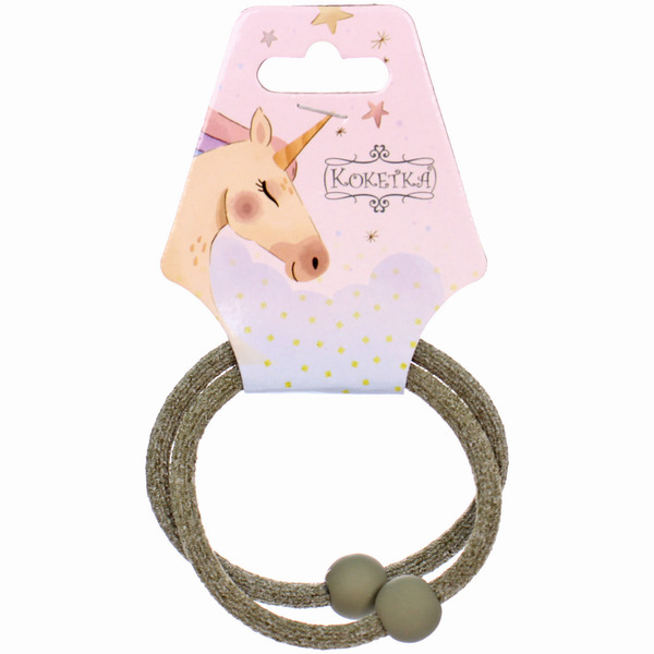 Резинки для волос 2шт "МАРУ", шарики, микс 5 цветов, d-5,5см (подвес Единорог)