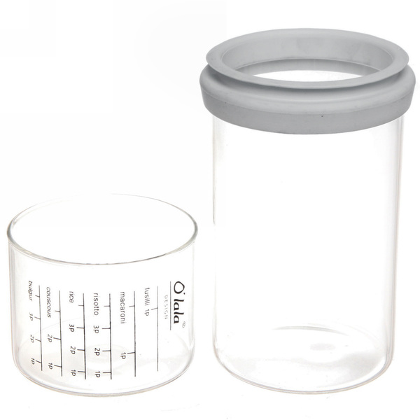 Банка для продуктов стеклянная 850мл "O'lala" с мерный стаканом