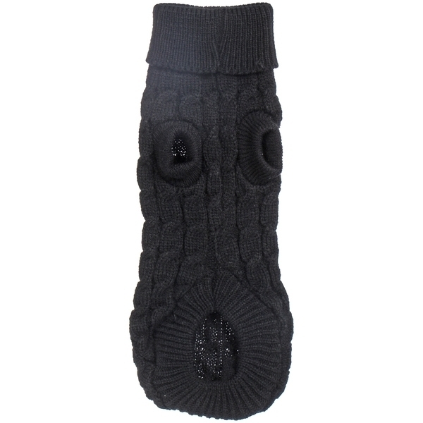 Кофта - свитер для мелких пород собак и кошек "BRO Style", косички, цвет черный, р M