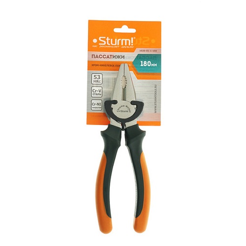 Плоскогубцы ручки из мягкого пластика 180 мм серия Professional STURM 1020-01-1-180
