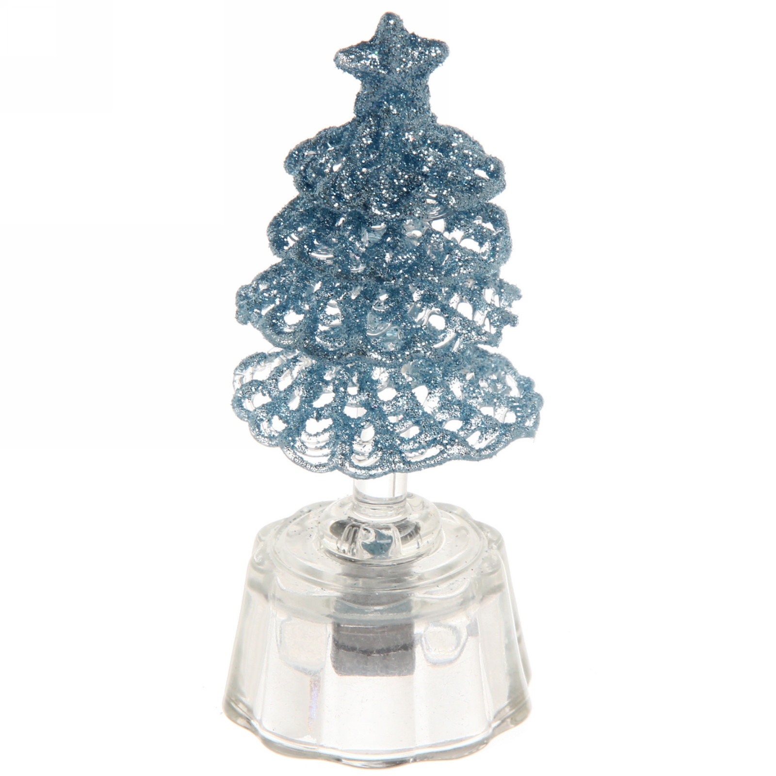 Сувенир с подсветкой "Лесная ёлочка" 7,5*2 см , голубой