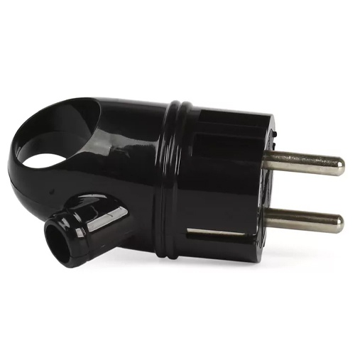 Вилка электр. угловая с/з 16А Smartbuy с кольцом черная 250В (SBE-16-P03-b) (5/40/480)