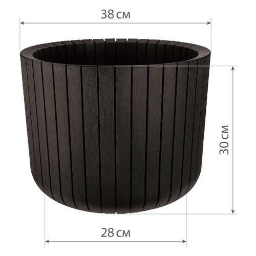 Горшок для цветов Шато d-380мм h-300мм 29л коричневый ротанг (1/1)