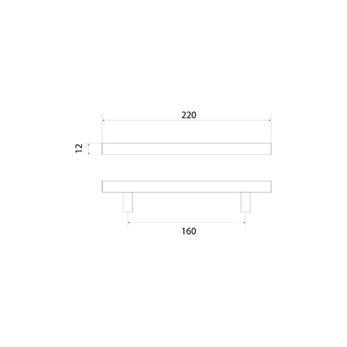 Ручка-рейлинг мебельная Trodos "8926" D12х160-220мм сталь, хром, хедер