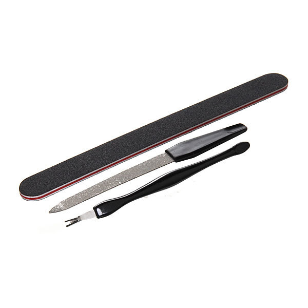 Маникюрный набор на блистере, 3 предмета "Ultramarine" (пилка металлическая, пилка наждачная черная и триммер)