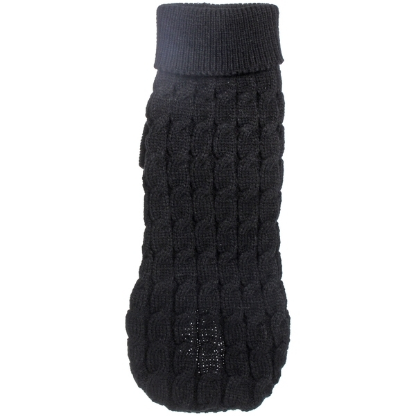 Кофта - свитер для мелких пород собак и кошек "BRO Style", косички, цвет черный, р M