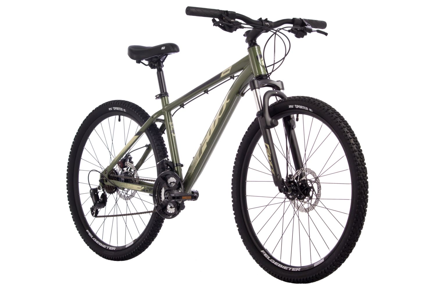 Велосипед FOXX 26, CAIMAN зеленый, сталь, размер 18,