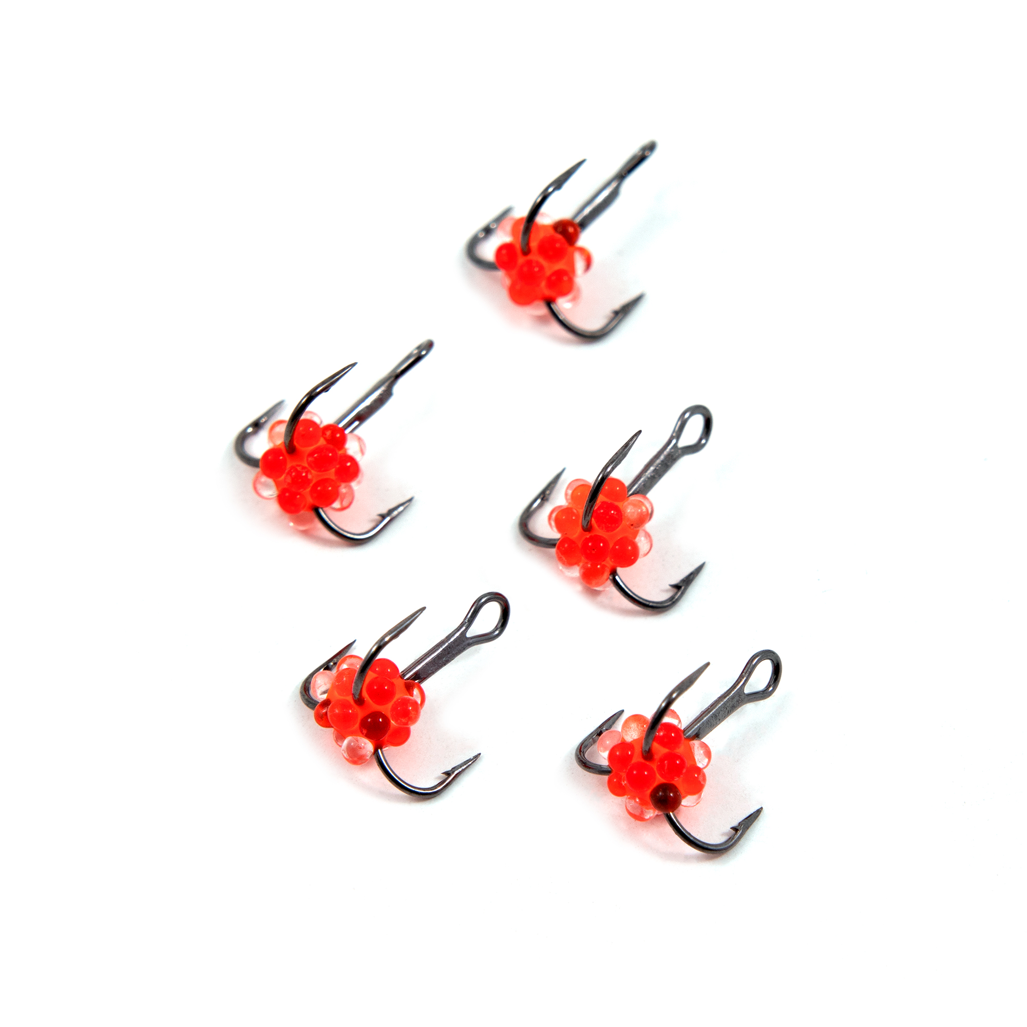 Крючок-тройник ЯМАН с икринкой, размер 16 (INT), цв. ФК (5 шт.)