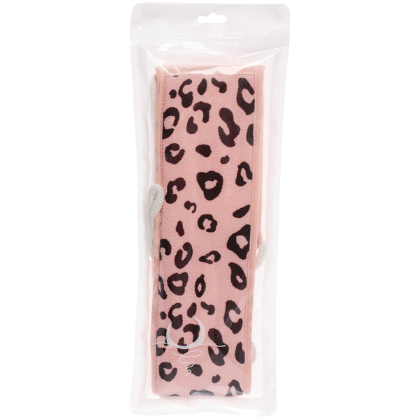 Мочалка для тела "Premium - LEOPARD", цвет розовый, 9*70см (ZIP пакет)