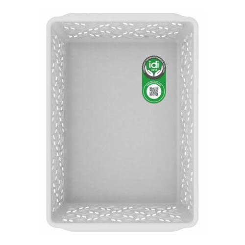 Корзинка универсальная 1.4 л Homver Linden 221313021/03, 190х140х75 мм, светло-серая