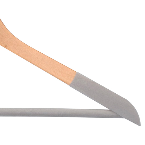 Набор вешалок деревянных, флокированных, древесный, 2 шт