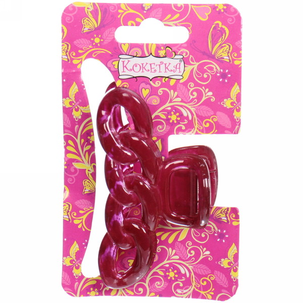 Заколка-краб для волос  на блистере "Magic Gloss", кольца, микс 6 цветов, 6,5см 