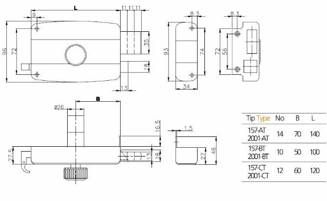 KALE 157/CT 3кл с/вертушкой Замок накладной (20)