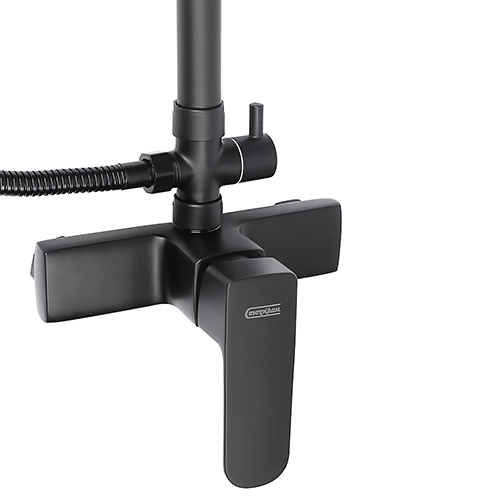 Душевая система со смесителем для душа, картридж 35мм, цинк, верхний душ 1 режим, черный СоюзКран, 1/10