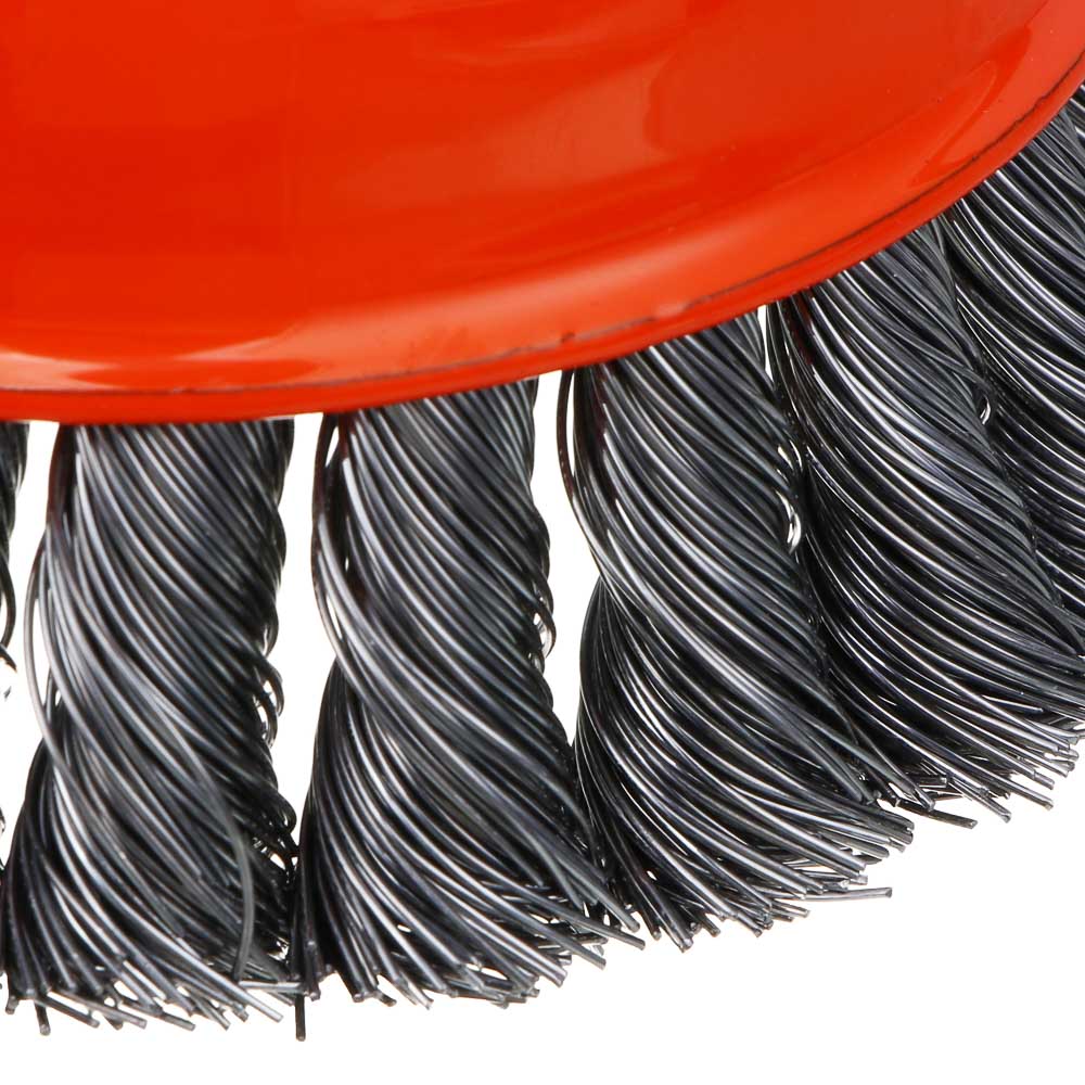 ЕРМАК PROFI Щетка чашечная для УШМ, плетеные пучки стальной проволоки 0,5мм, 100ммхМ14