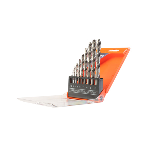 Набор сверл по металлу PATRIOT, HSS, 10 шт, 1.0-10.0 мм, в пластиковом боксе