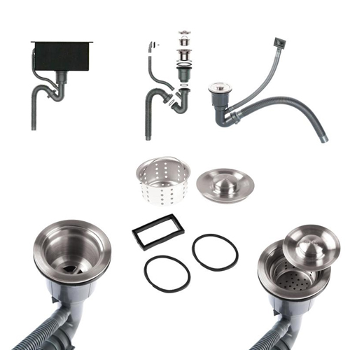 Мойка для кухни из нержавеющей стали PVD покрытие Ledeme K36050B 600х500 графит