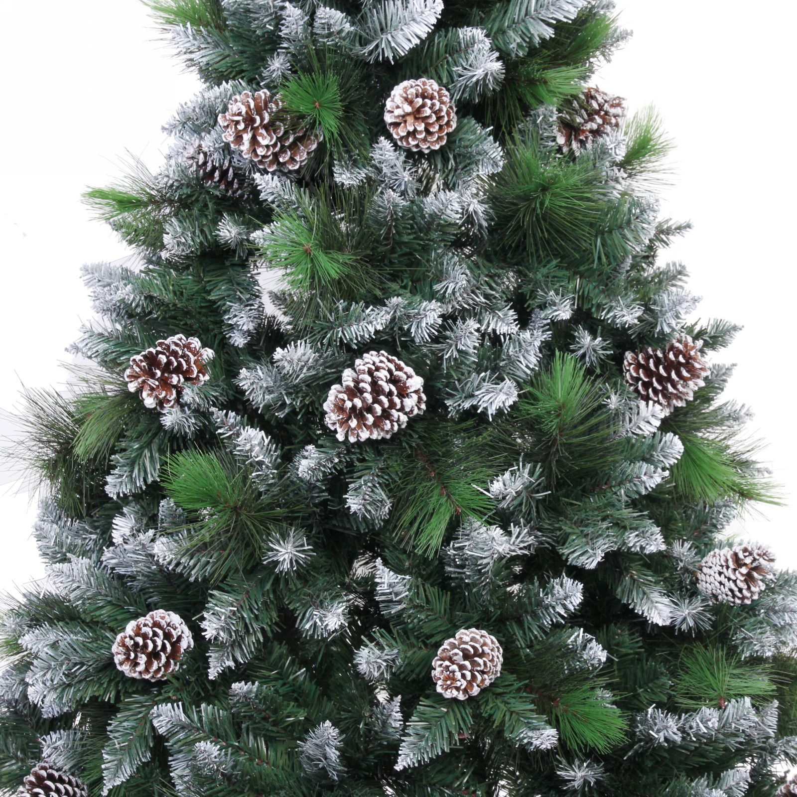 Ёлка "Сказочный лес" 270 см,ПВХ+леска, с белым напылением+шишки (2407 веток)
