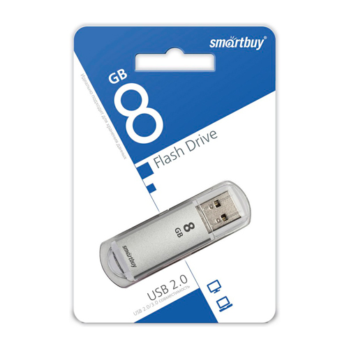 UFD 2.0 Smartbuy 008GB V-Cut Silver (SB8GBVC-S)