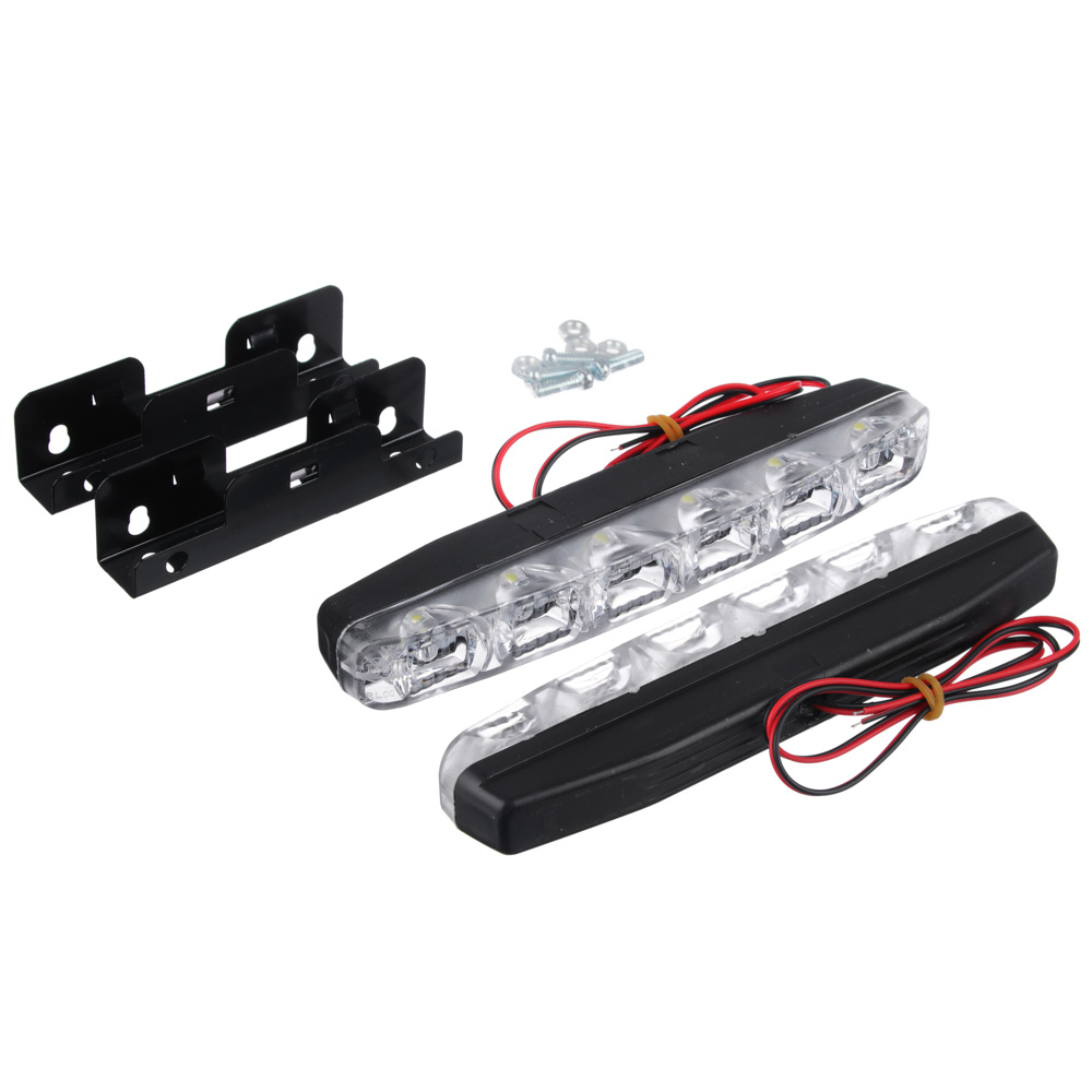 NEW GALAXY Дневные ходовые огни, LED 6 шт, пластиковый корпус, 155 мм, 12 V, белый, 2 шт NEW GALAXY Дневные ходовые огни, LED 6 шт, пластиковый корпус, 155 мм, 12 V, белый, 2 шт