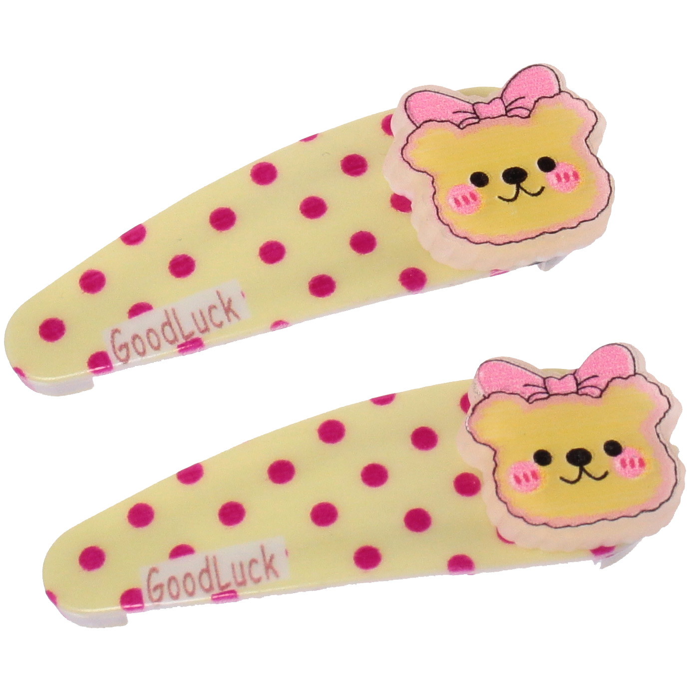 Зажимы для волос детские 2шт "Happy smile", мишка с бантиком, микс 4 цвета, 5*2см