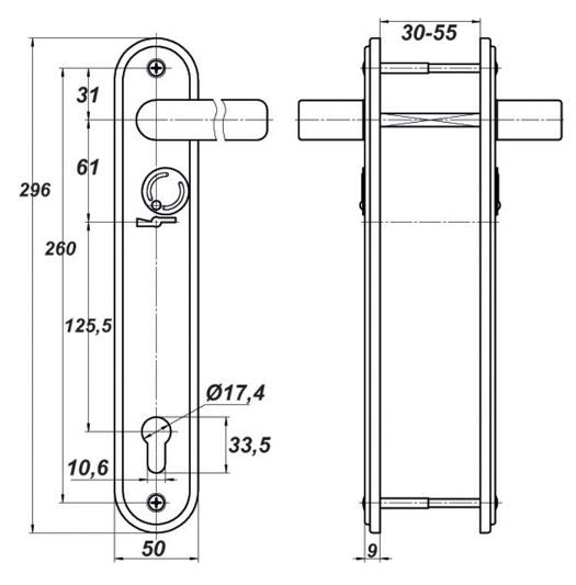 Балашиха НР 1401 для замка ЗВ13 173  мед.антик Комплект ручек (5)