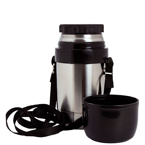 яяяТермос Дорожный DS-0,5л с шир.горл.на ремне (Аша) (1с666) (1/8)