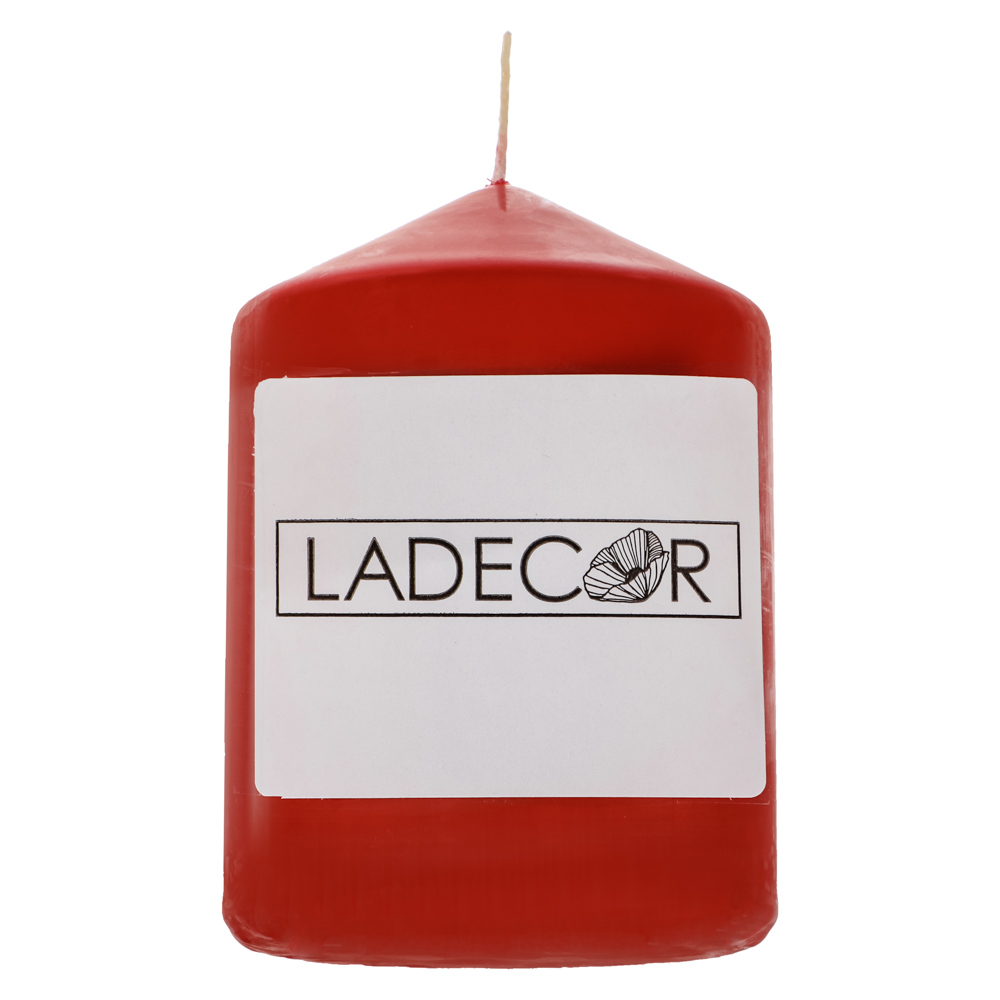 Свеча пеньковая LADECOR, 7х10 см, парафин, цвет красный