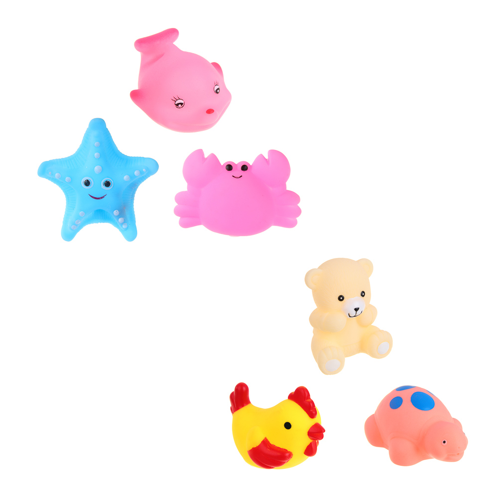 Набор фигурок-пищалок МЕШОК ПОДАРКОВ, 3шт, резина, 5х12х5см, 2 дизайна