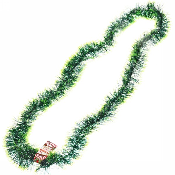 Мишура 2м 9см "Лесная зелень" зеленый/св.зеленый