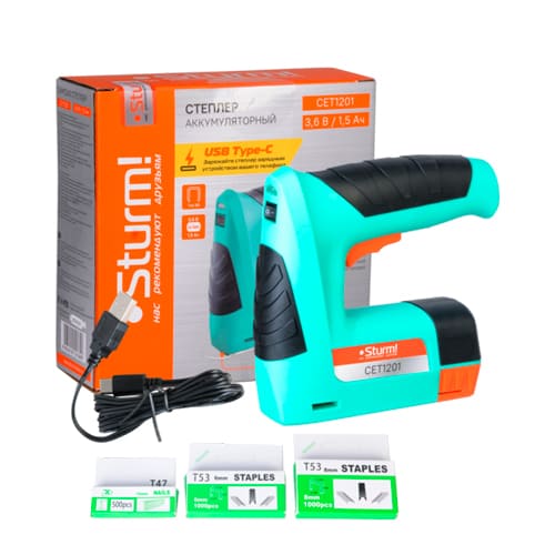 Степлер аккумуляторный STURM CET1201 без ЗУ