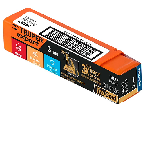 Сверло универсальное TRUPER14127/10, 3 мм, BAV-30, 10 шт