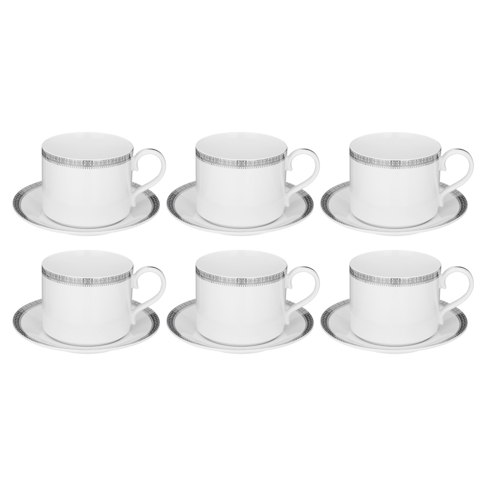 ЧАЙНЫЙ СЕРВИЗ LEFARD, CROWN, НА 6 ПЕР. 14 ПР. ПЛАТИНОВЫЙ, КОР=4НАБ.