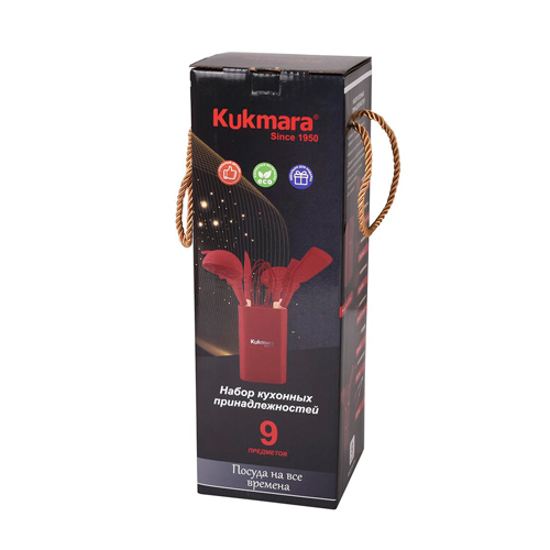 Набор кухонных принадлежностей из силикона Kukmara 9 предметов, Red