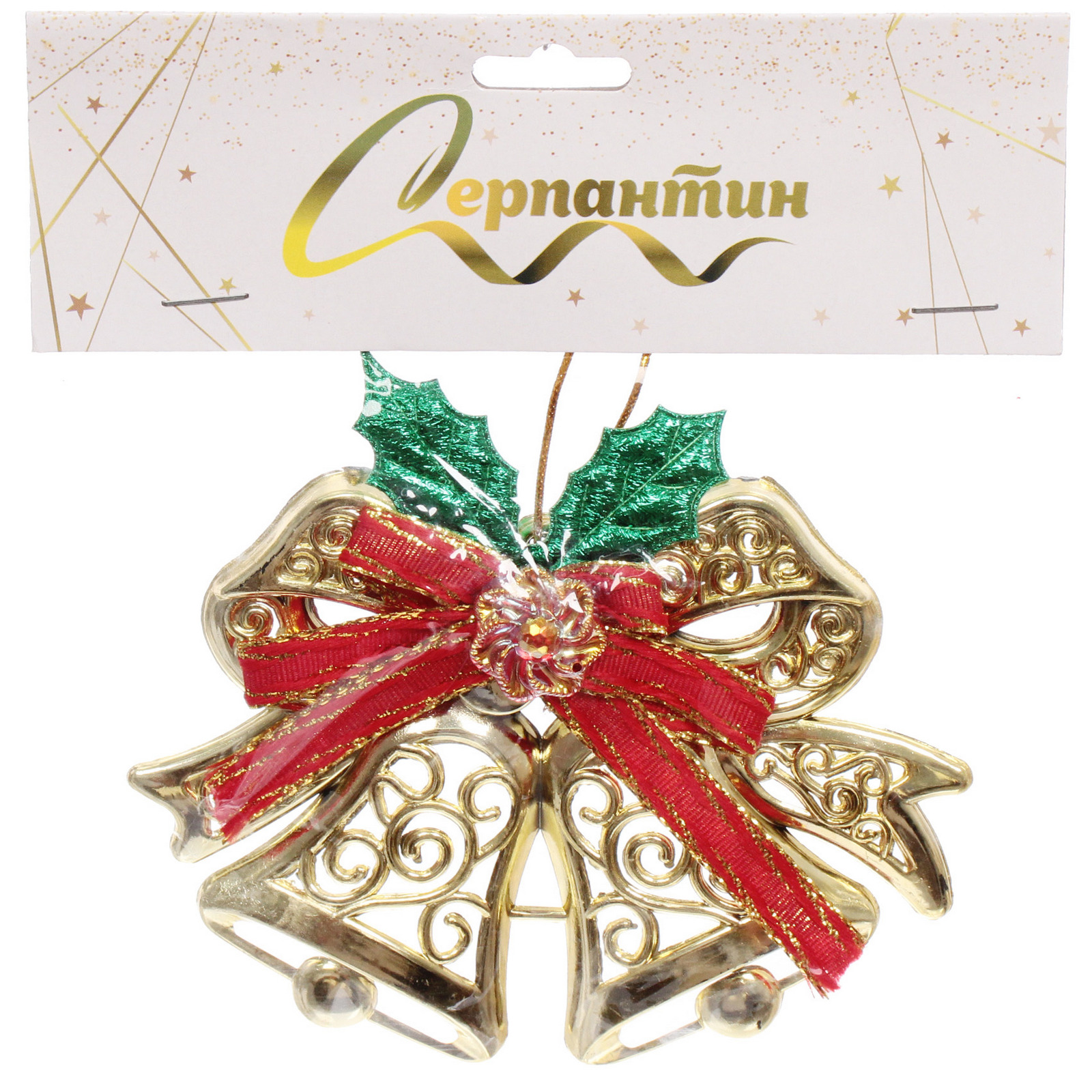 Подвеска "Зимние колокольчики" 13 см, золото