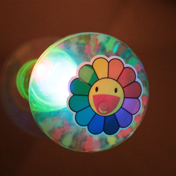 Мяч 6,5 см "Радужный цветочек" (попрыгун с водой и подсветкой) СТИКЕР НА ВЛОЖЕНИЕ