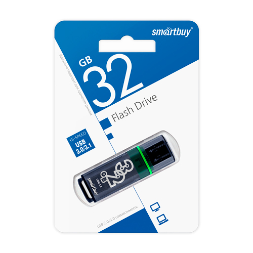 UFD 3.0/3.1 Smartbuy 032GB Glossy series Dark Grey (SB32GBGS-DG)