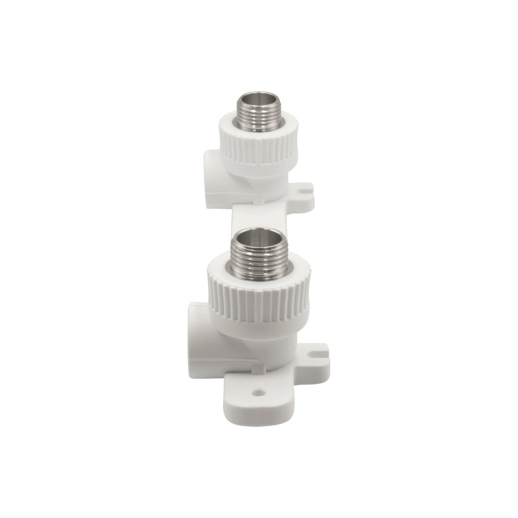 Уголок комб. нар 20х1/2'' с креплением двойной EVER® plast БЕЛЫЙ (Россия)