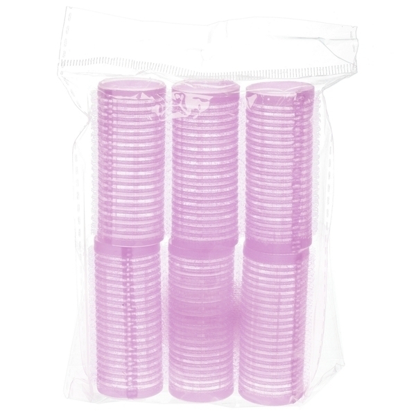 Бигуди липучки, 6шт., однотонные, цвет светло сиреневый, d-2,5см
