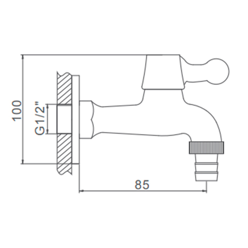 Кран водоразборный Ledeme L4695-1 кран-букса