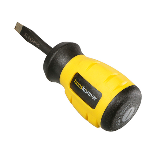 Отвертка шлицевая 6х38 алмазный наконечник твердость 59 HRC, S2 Hanskonner HK1040-16-SL6-38