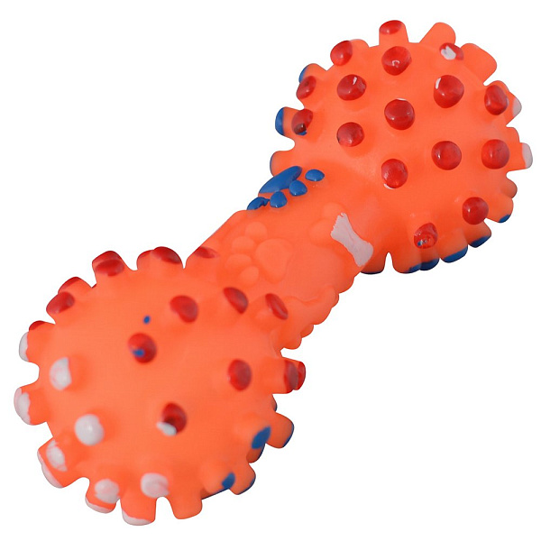 Игрушка-пищалка для животных "Гантеля" Общая длина 11 см.