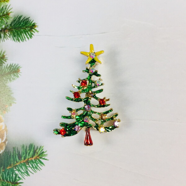 Брошь "Рождественское чудо - Ёлочка", 4,5*3см