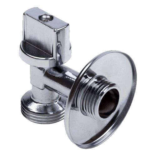 Кран шаровой угловой для сантехнических приборов 1/2"нар-3/4"нар AQUALINK 01331