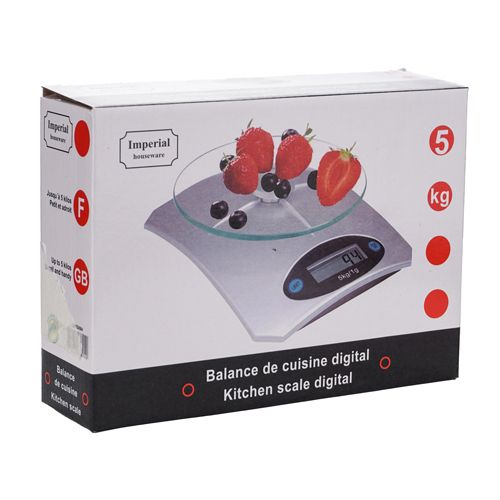 Весы кухонные электронные 5 кг ZD-9 хром стекло, 1/24