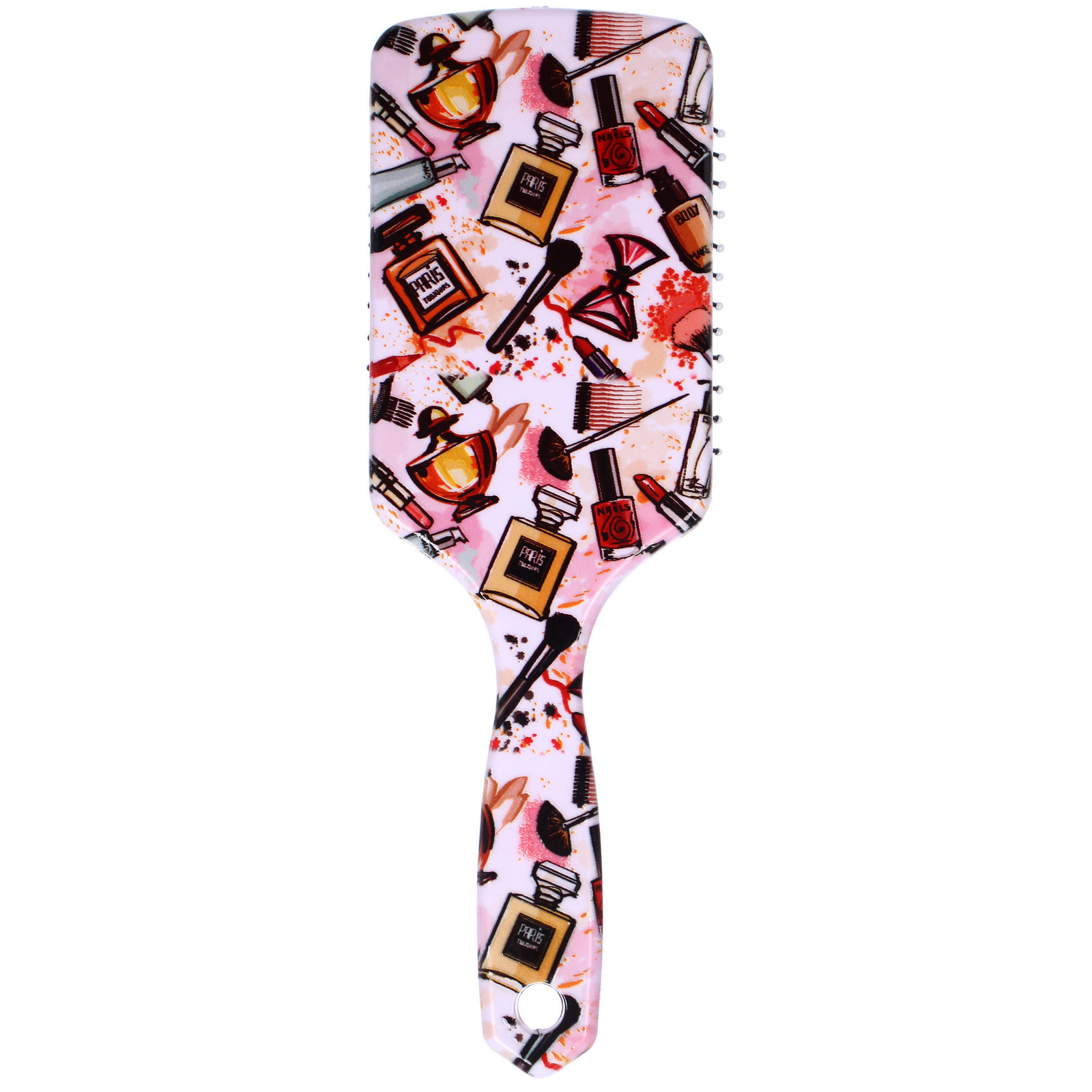 Расческа массажная прямоугольная форма "КОЛЛЕКЦИЯ ИМАНИ - МАКИТА", микс 4 дизайна, 24*7,5см (PVC упаковка)