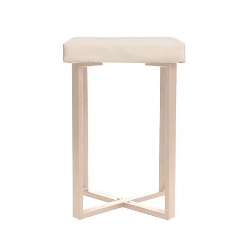 Табурет с квадратным сиденьем разборный Haushalt HT5, слоновая кость/бежевый металлик