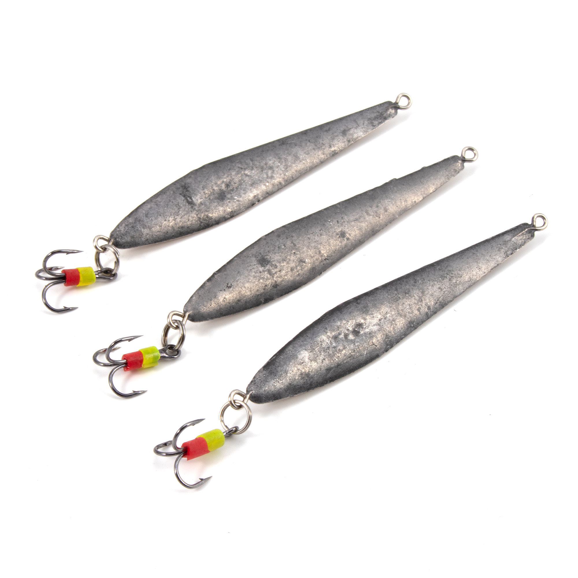 Блесна вертикальная "Яман" Булава с тройником,размер 60 мм, вес 10,7 г, цвет никель (уп.3 шт.)/150/