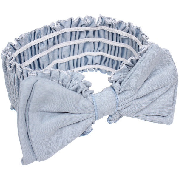 Повязка на голову косметическая "ДАЙМОНД РУШ", бантик, цвет белый, пудровый, небесный и лиловый, 20*7см (ZIP пакет)